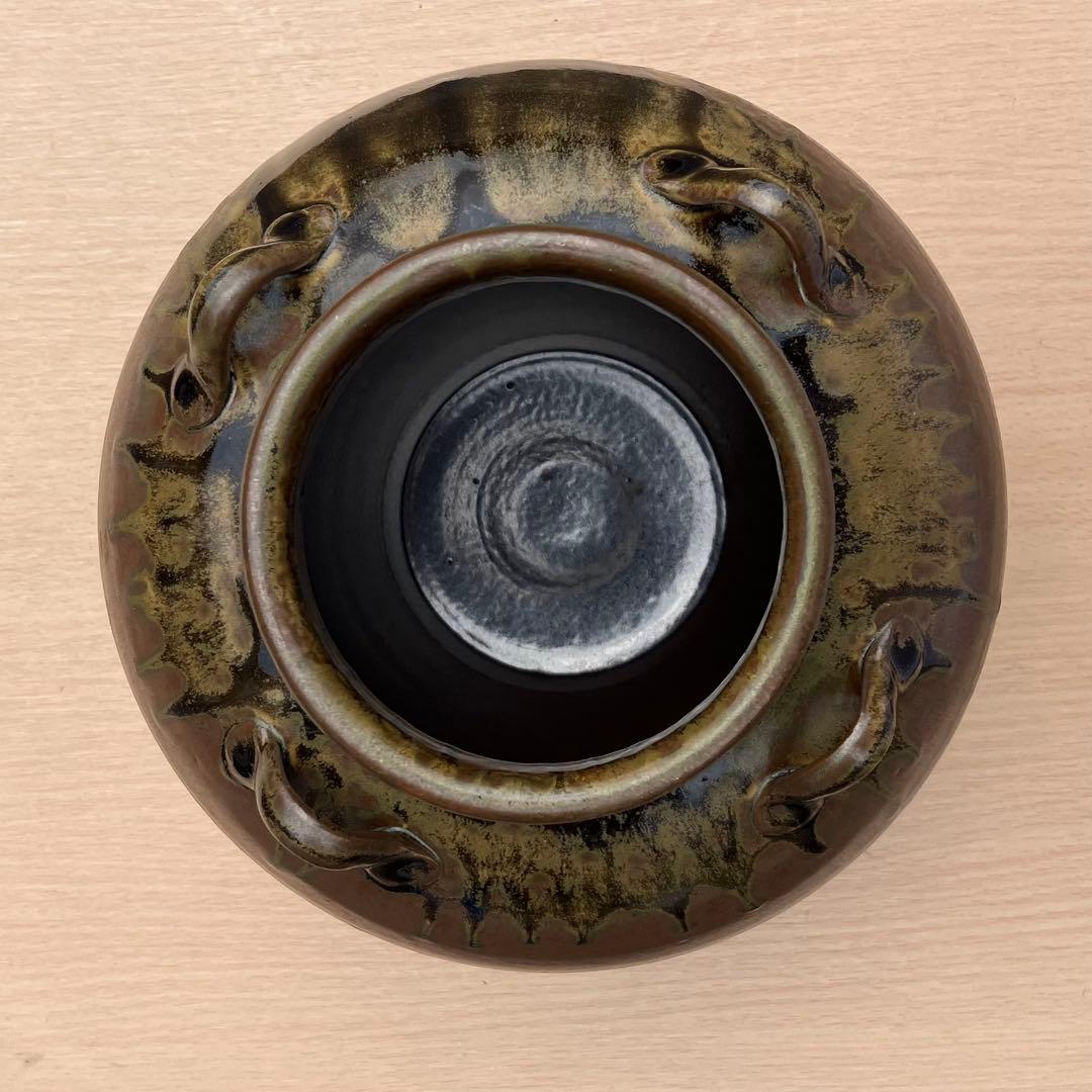 丹波焼 尾中窯 市野克造 飾壷 共箱