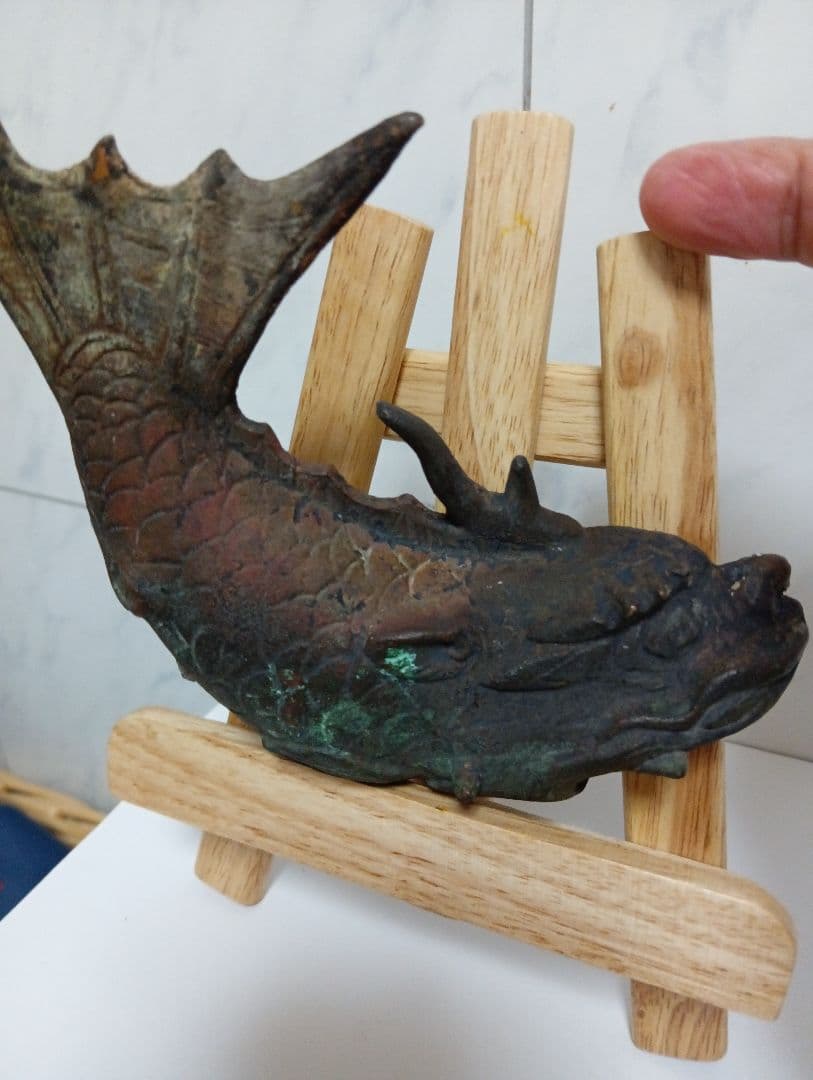 江戸時代上級武家蔵出古銅製細密造形金具２００〜３５０年前頃武具詳細不明鯱当時物品