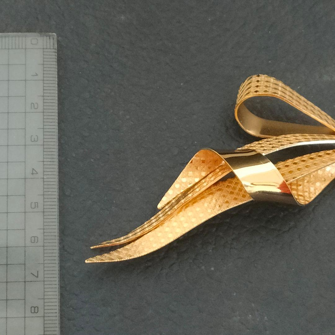 クリスチャンディオール　リボンモチーフ　ブローチ　特大　11cm