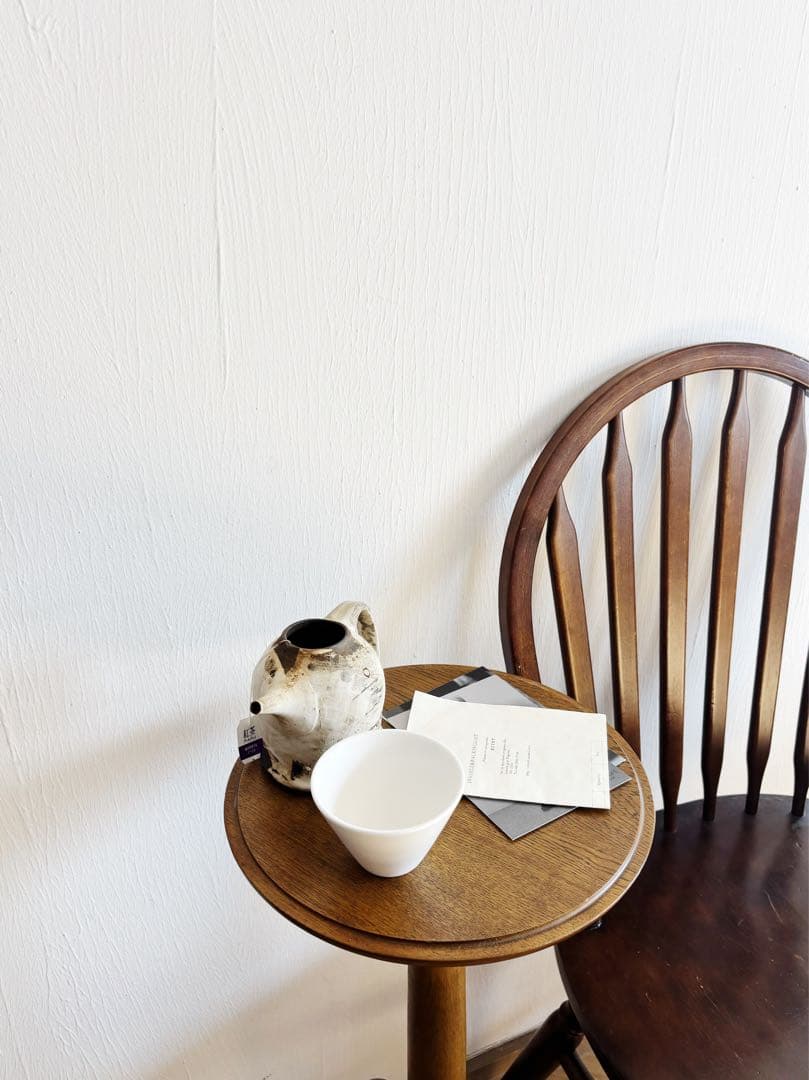 サイドテーブル　旭川家具　木工家具　工芸品　アンティーク　ヴィンテージ　北欧