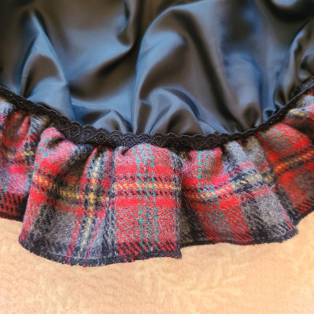 犬服　プルジャム　イングランドウールタータンチェック　コートワンピース