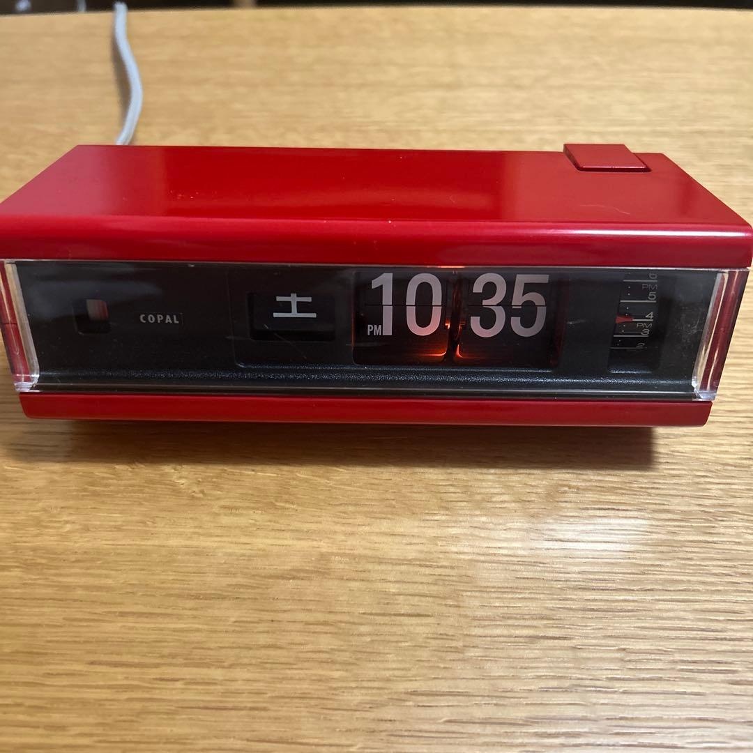 せ*ち様 COPAL 229赤パタパタ時計／フリック時計　箱、説明書付