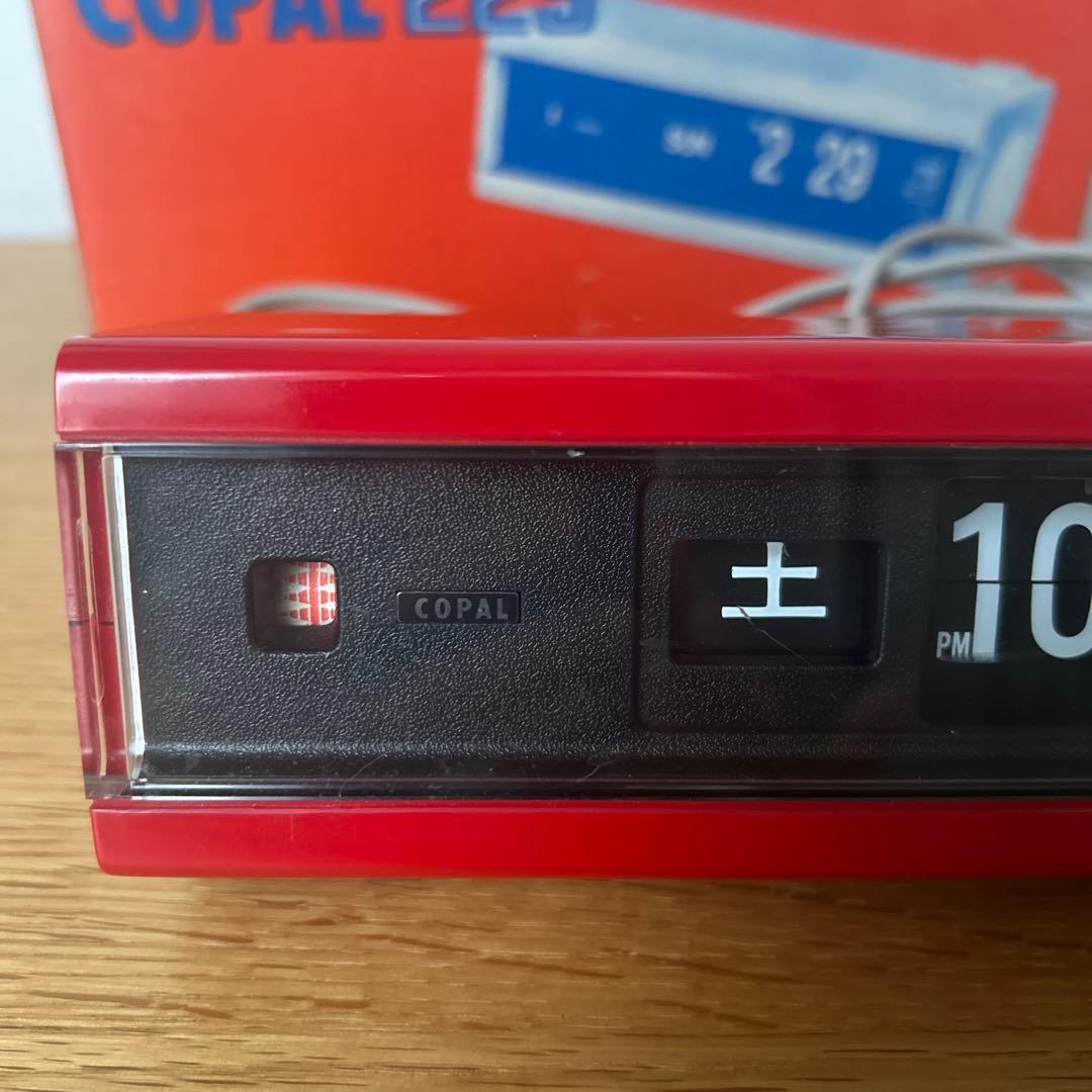 せ*ち様 COPAL 229赤パタパタ時計／フリック時計　箱、説明書付