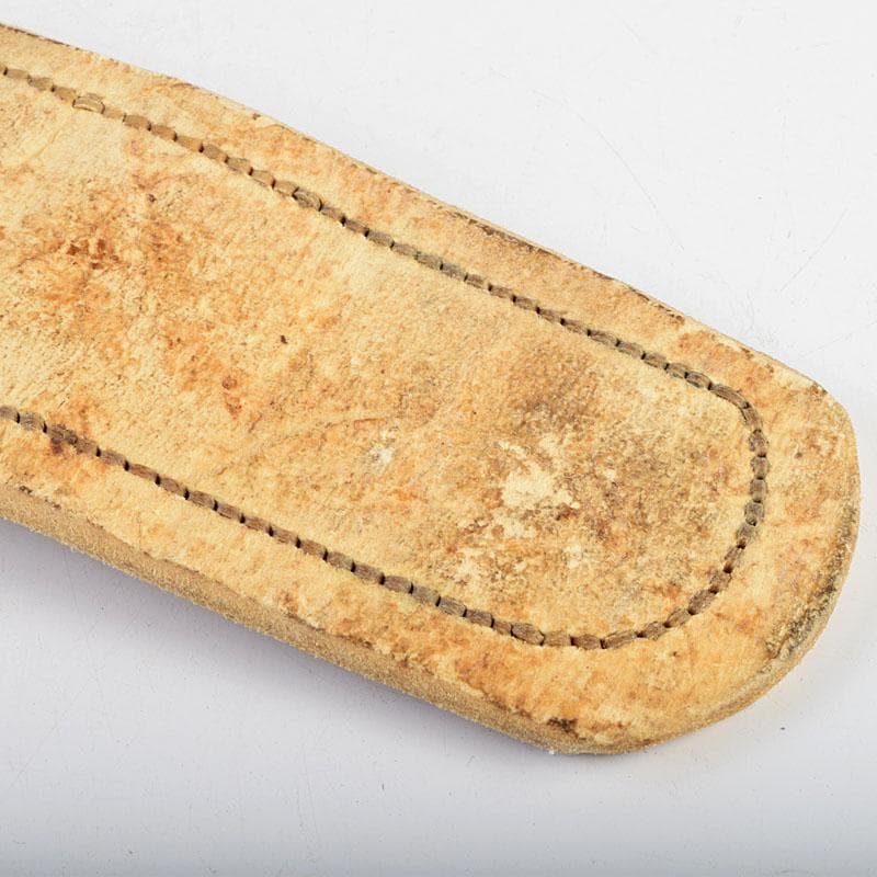 馬具　装飾品　中国　チベット　本皮製　古銅持ち手　鞭　C　9317