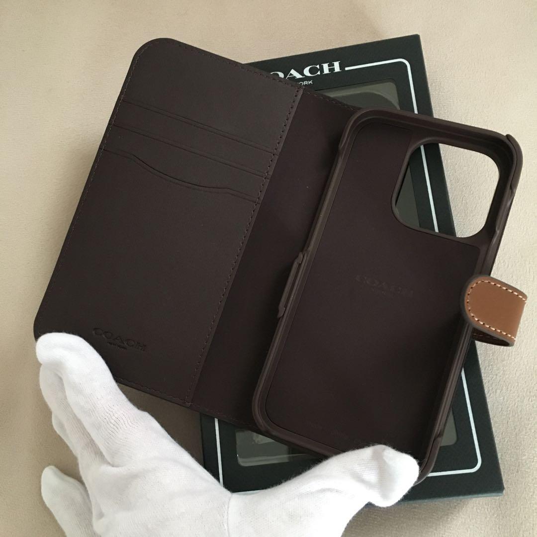 新品　COACH コーチ レザー iPhone 14Pro ケース　手帳