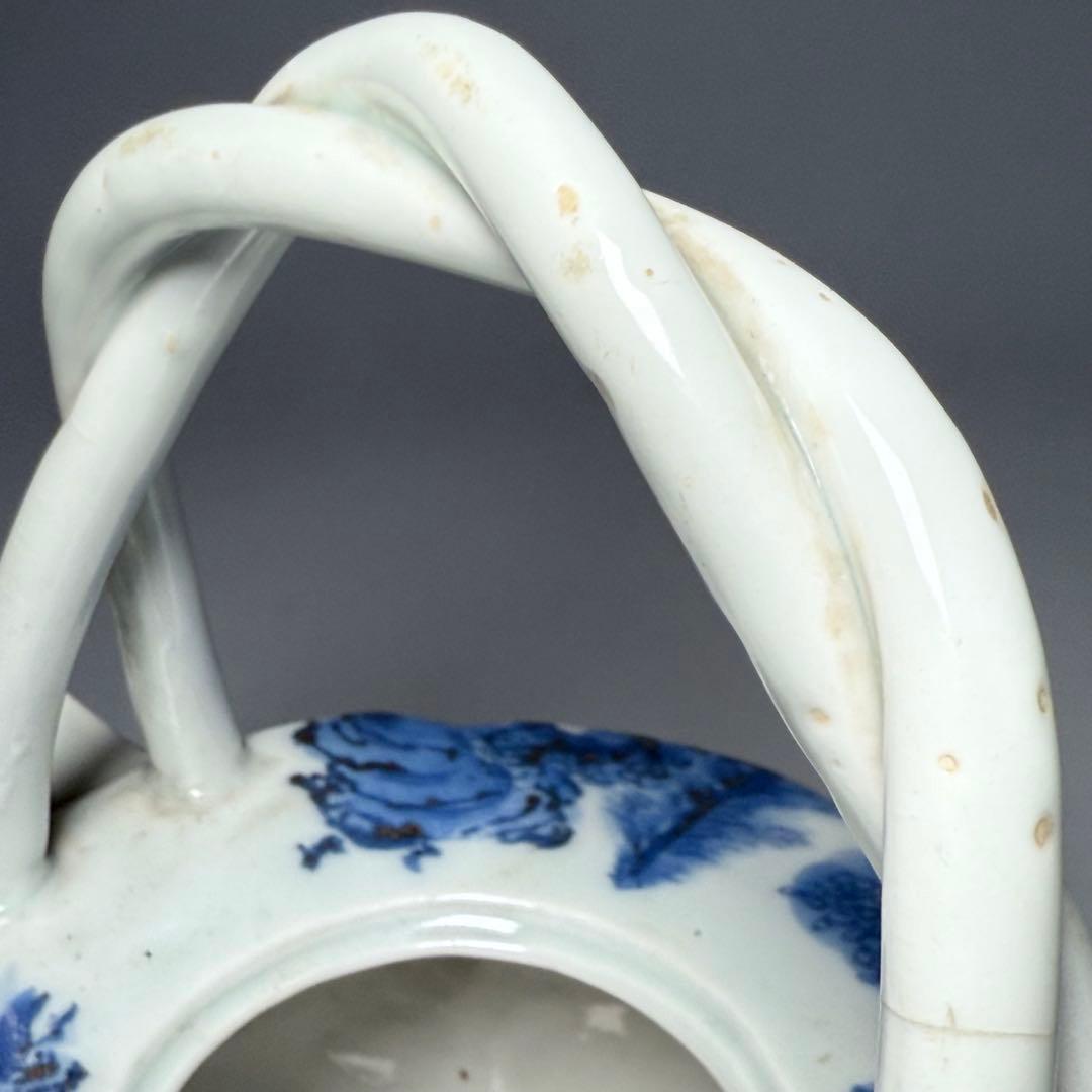 古伊万里　古平戸　染付山水図銚子　江戸時代　古美術　オブジェ　雰囲気◎