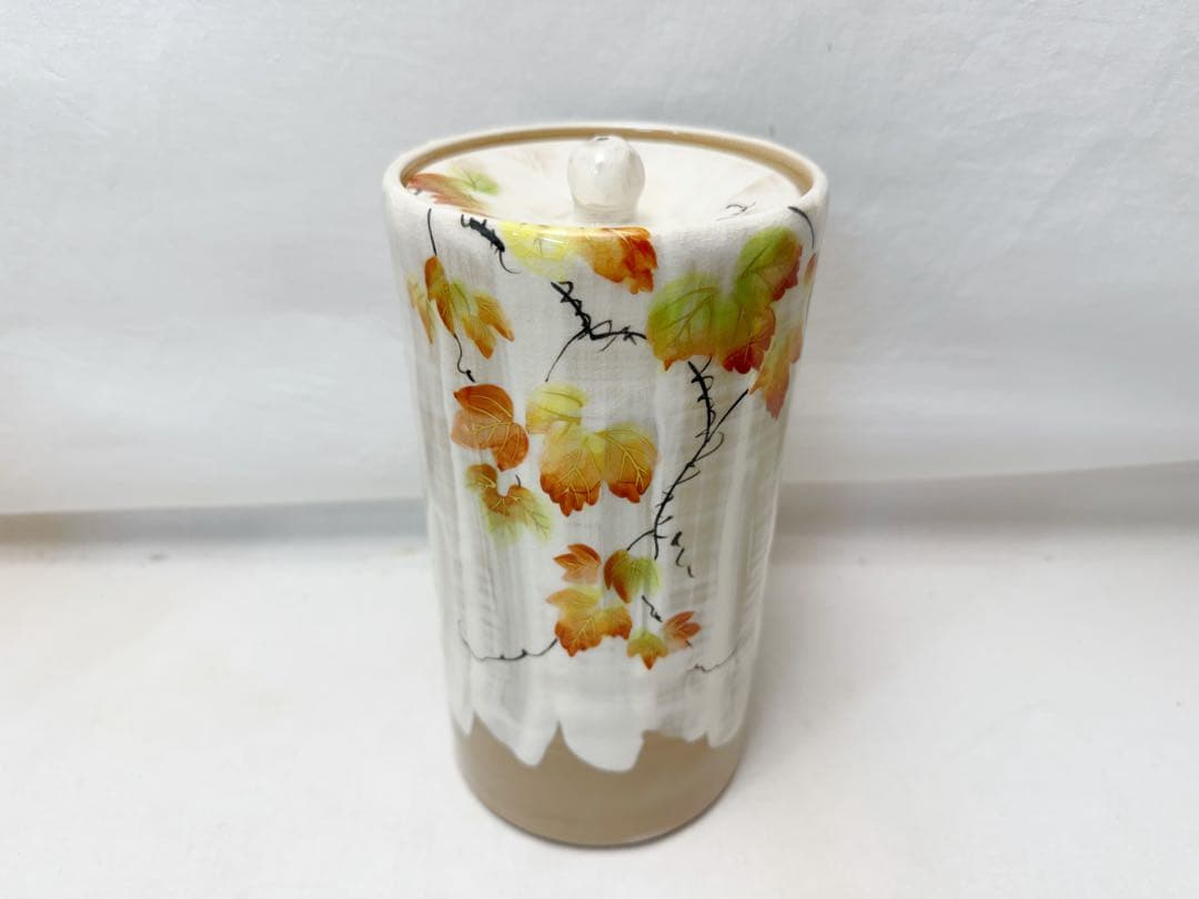 未使用 茶道具 平安善昇作 赤土蔦絵 細水指 中置水指 陶印 水差し 共箱