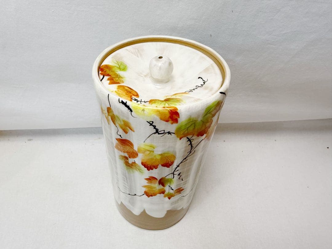 未使用 茶道具 平安善昇作 赤土蔦絵 細水指 中置水指 陶印 水差し 共箱