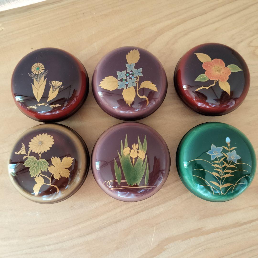 茶道具 四季の花蒔絵 香合 12個セット 田中修孝