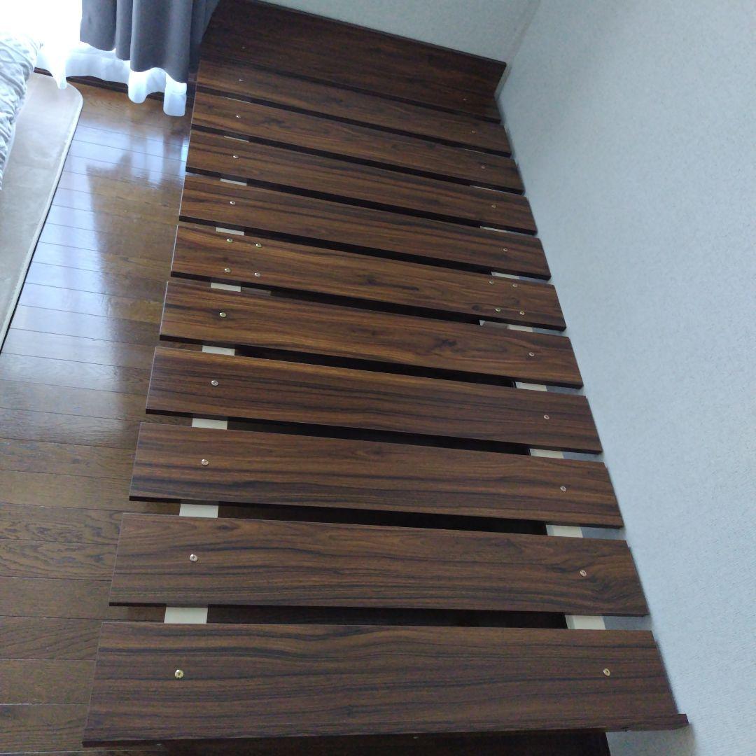 木製シングルベッドフレーム ダークブラウン