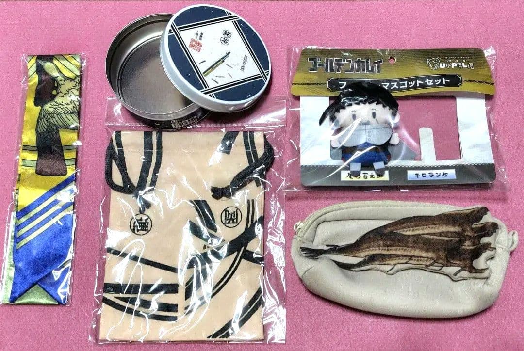 【7点セット】ゴールデンカムイ 尾形百之助 刺青人皮 巾着 リボンスカーフ