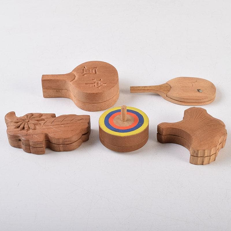 茶道具　木彫　光銘　団扇香合　花葉香合など　５点まとめて　V　R9254