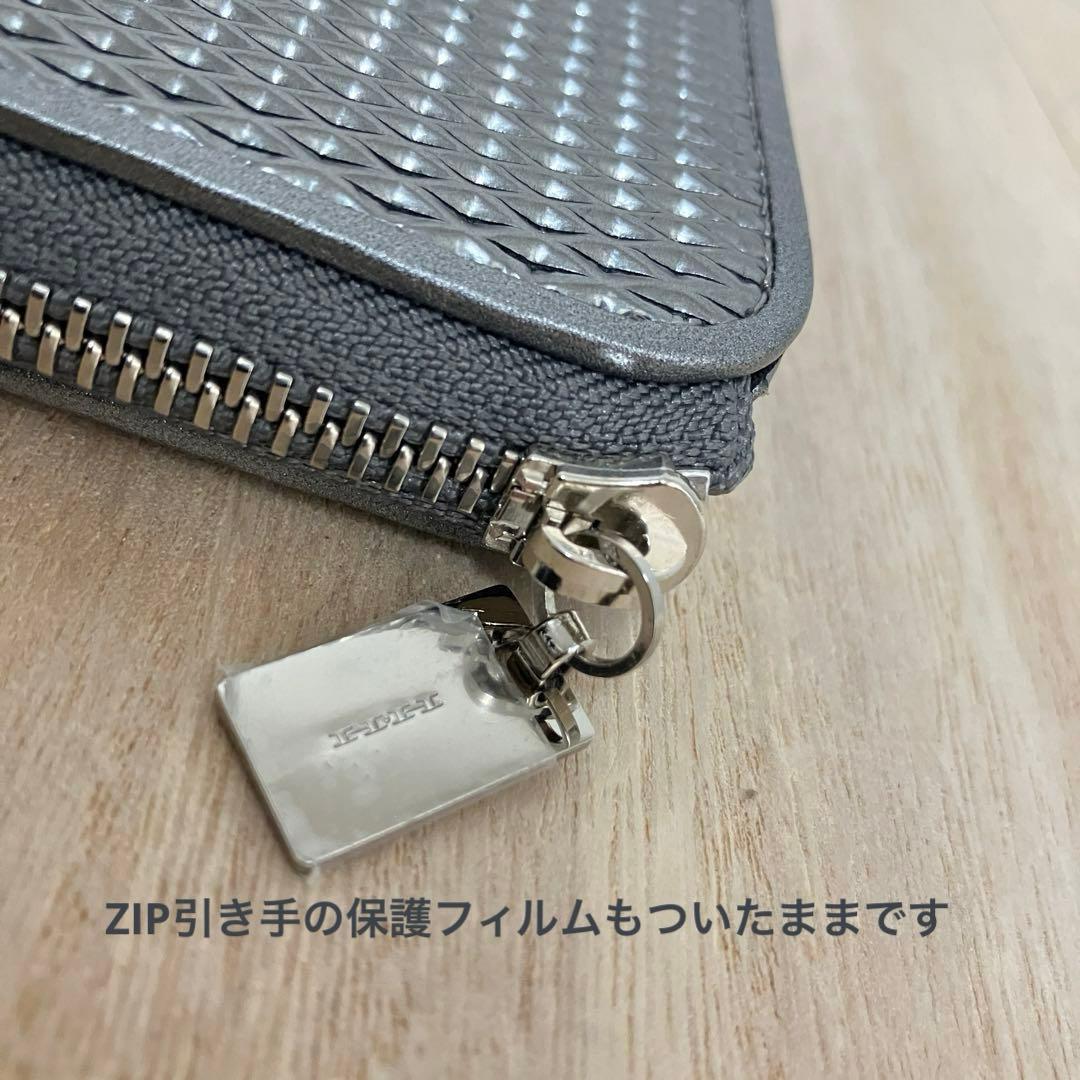 新品未使用✨ヒロコハヤシ✨カテーナ✨ファスナー式✨二つ折り財布✨シルバー
