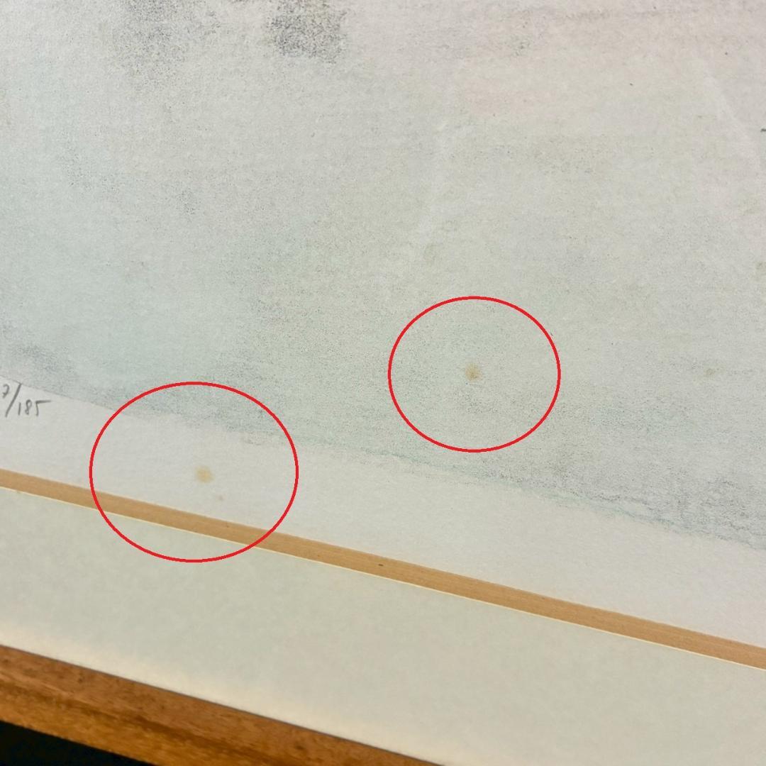 美品 ベルナール・ガントナー「冬の風景画」リトグラフ 直筆サイン入り フランス