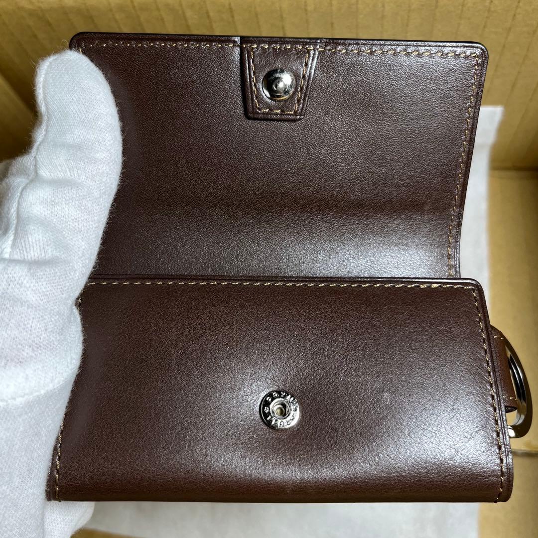 FUJITAKA デュプイボックスカーフ キーケース　チョコ