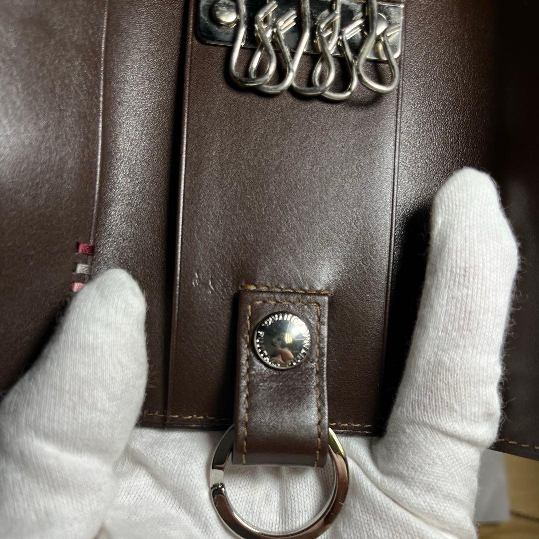 FUJITAKA デュプイボックスカーフ キーケース　チョコ