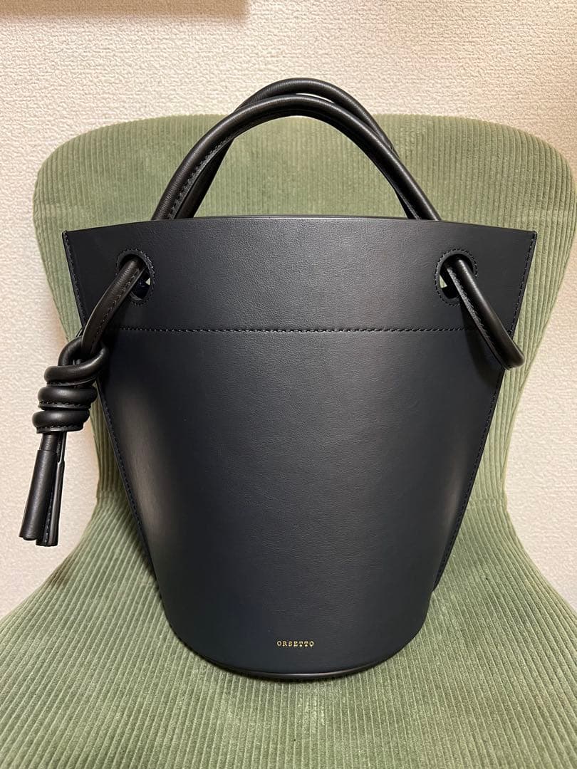 新品未使用★ORSETTO CORDA バケットバッグ　ネイビー×ブラック