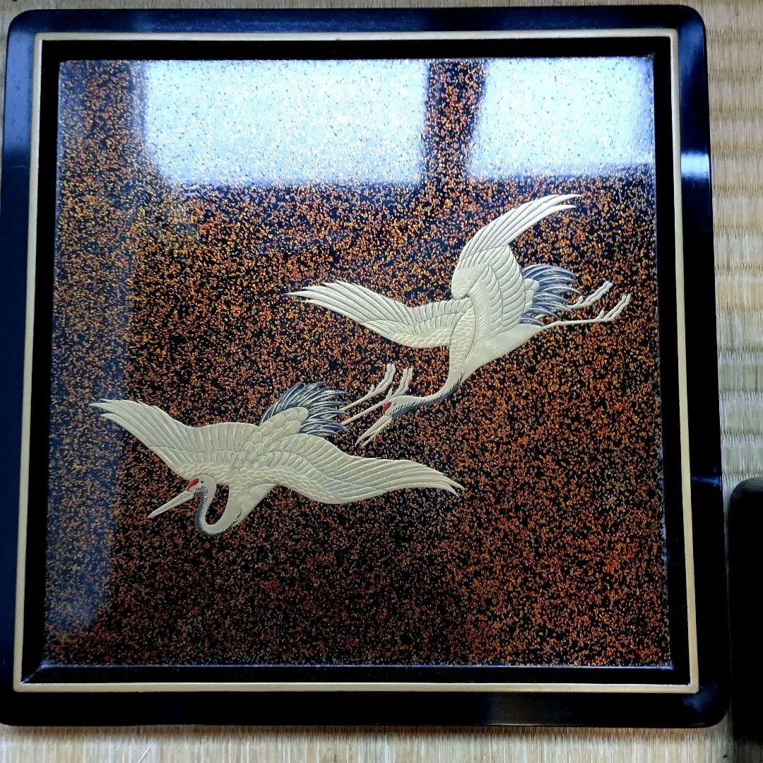 おかもち付き 金箔使用 高級重箱 年代物 5段 富山漆器 木製 お正月 お節料理