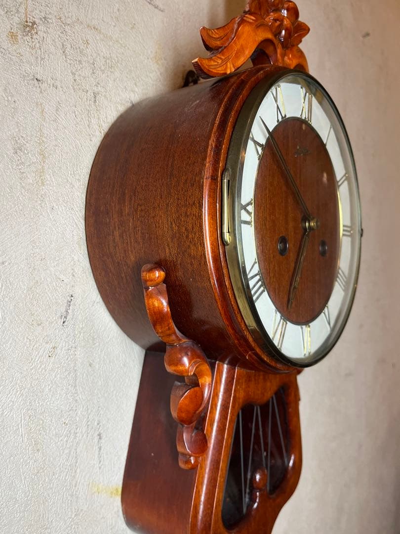 ユンハンス　ミニミニ　珍品　柱時計　古時計　レトロ　振り子　アンティーク　精工舎