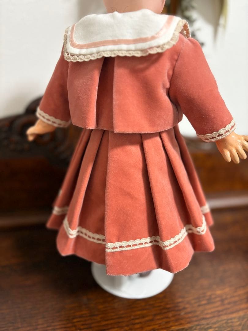 アンティークドール ビスクドール ドレス ジャケット レース セーラーカラー