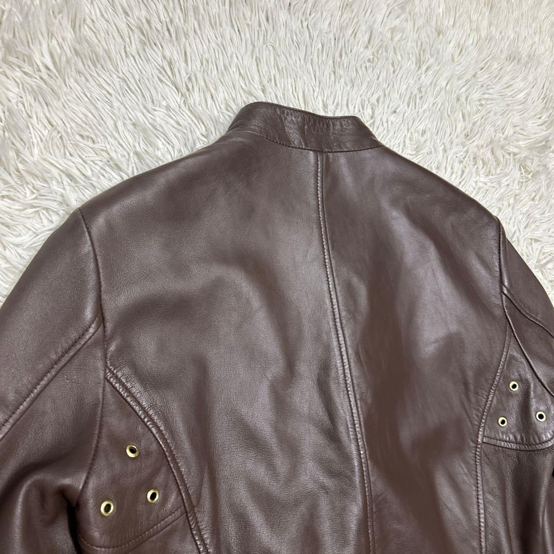 The DUFFER 本革　羊革　シングルライダースジャケット　Lサイズブラウン