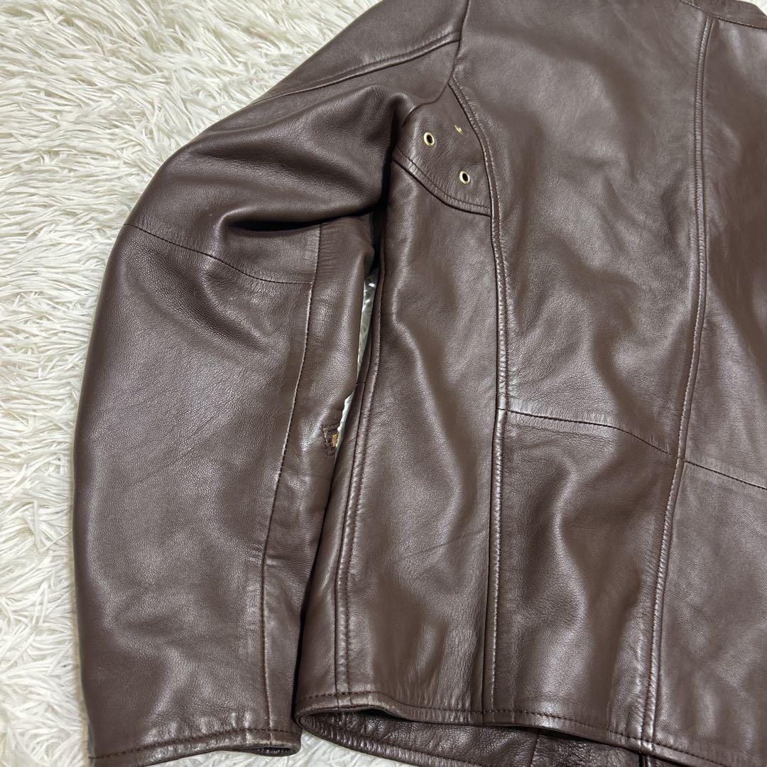 The DUFFER 本革　羊革　シングルライダースジャケット　Lサイズブラウン