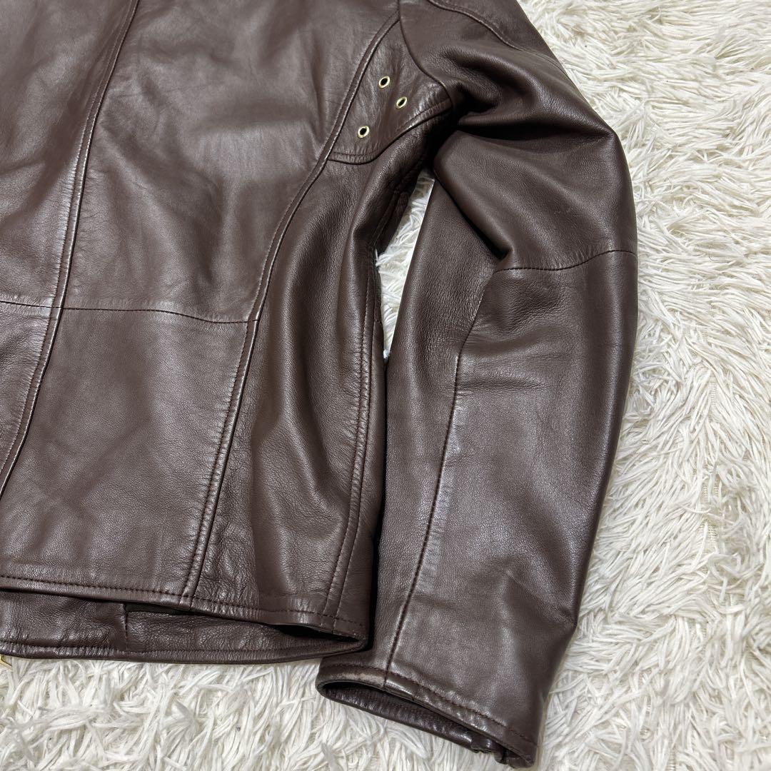 The DUFFER 本革　羊革　シングルライダースジャケット　Lサイズブラウン