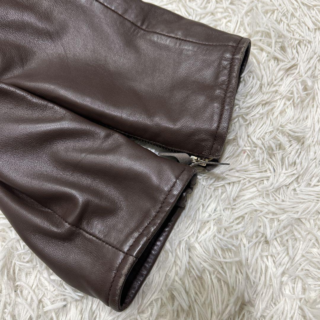 The DUFFER 本革　羊革　シングルライダースジャケット　Lサイズブラウン