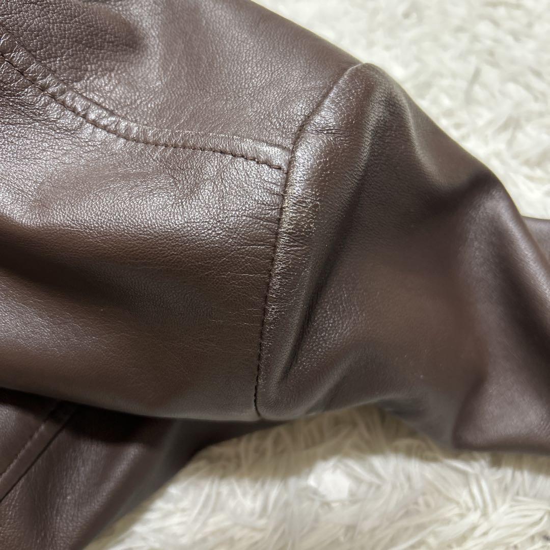 The DUFFER 本革　羊革　シングルライダースジャケット　Lサイズブラウン