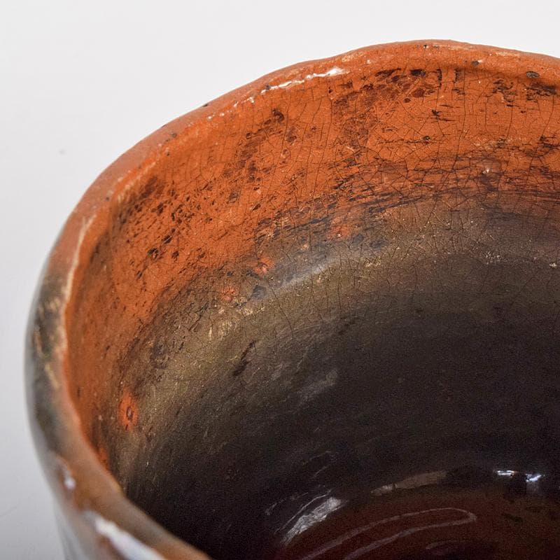 茶道具　京焼　秀楽造　赤楽筒茶碗　共箱　V　R8030