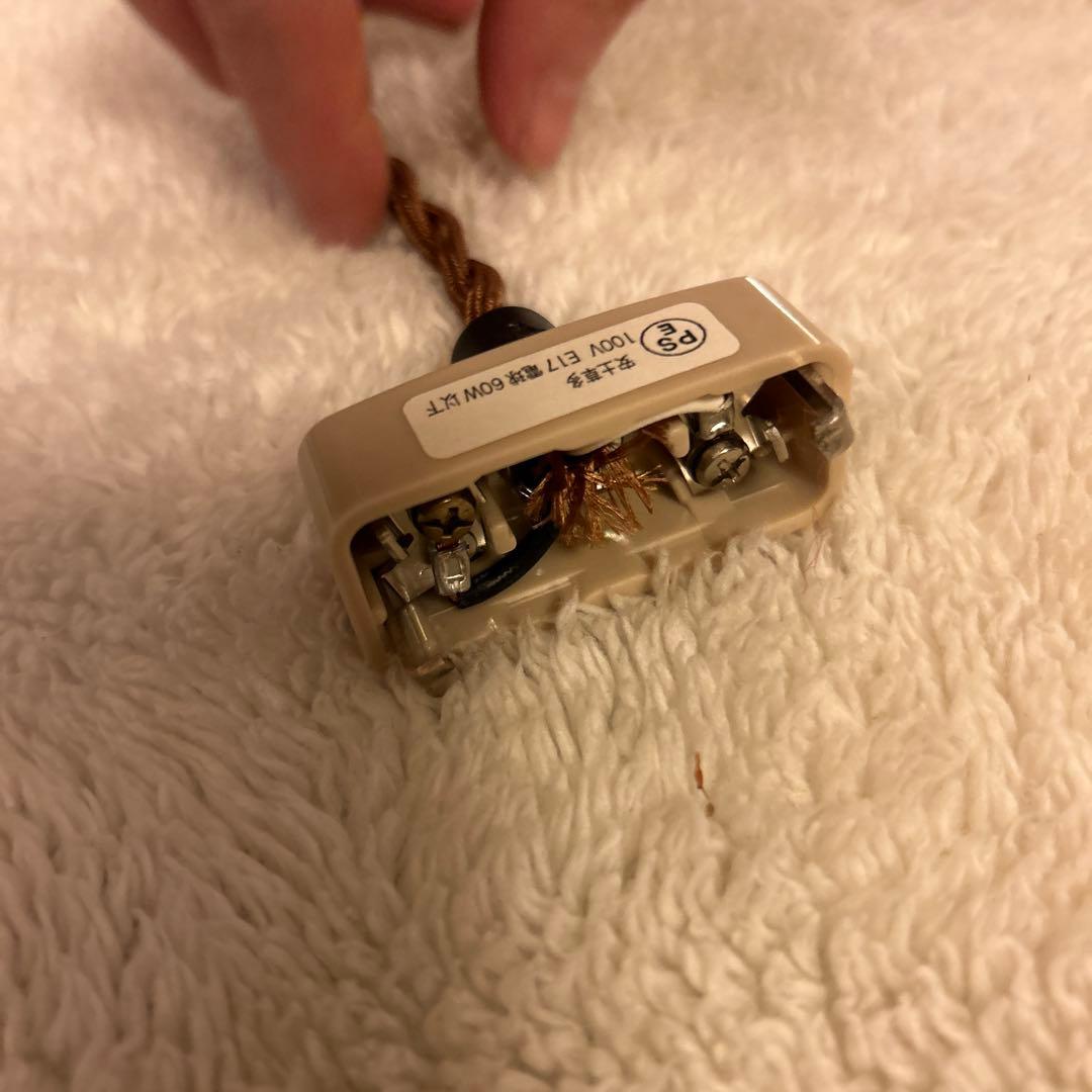 安土草多　青いガラスのペンダントライト　コードと電球付き