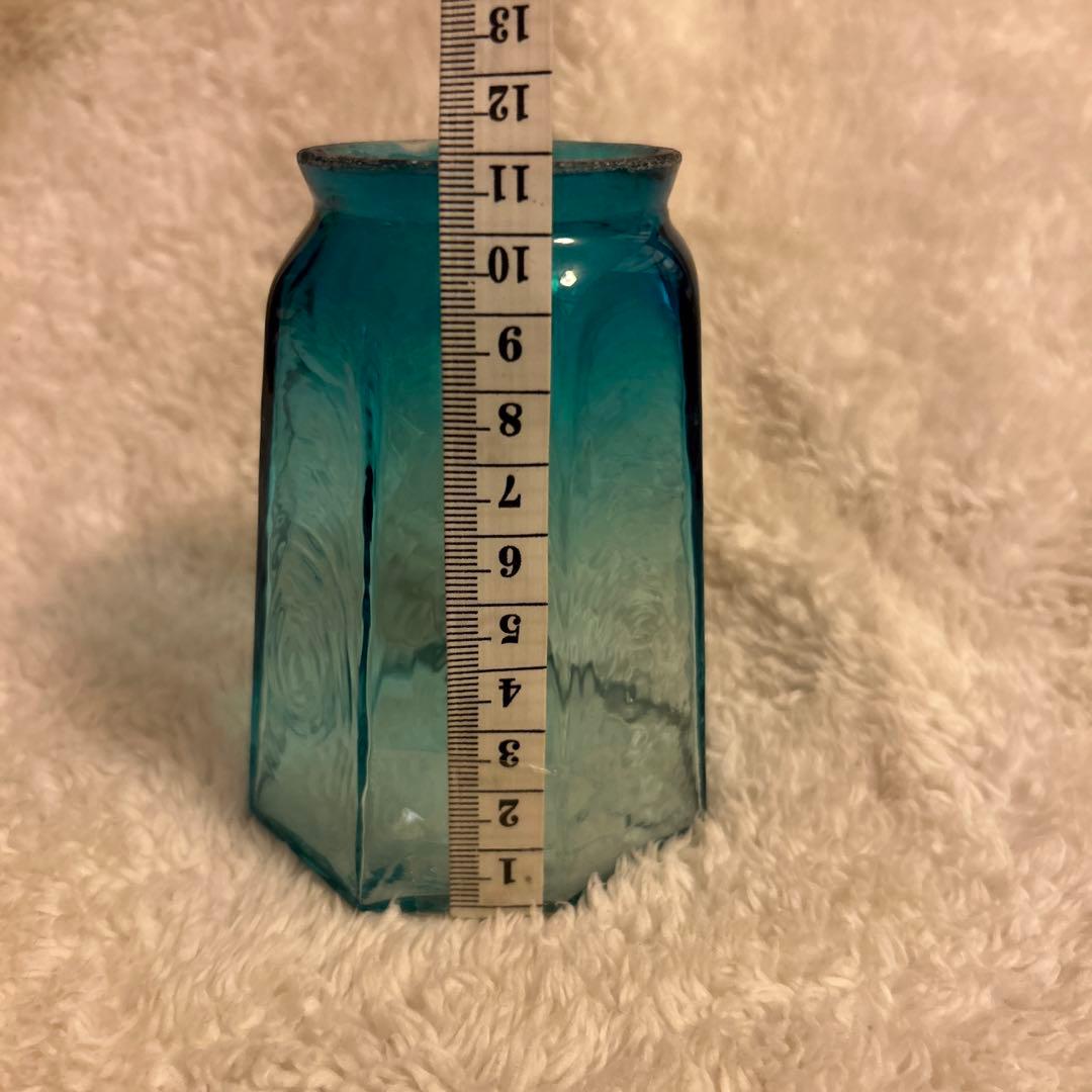 安土草多　青いガラスのペンダントライト　コードと電球付き