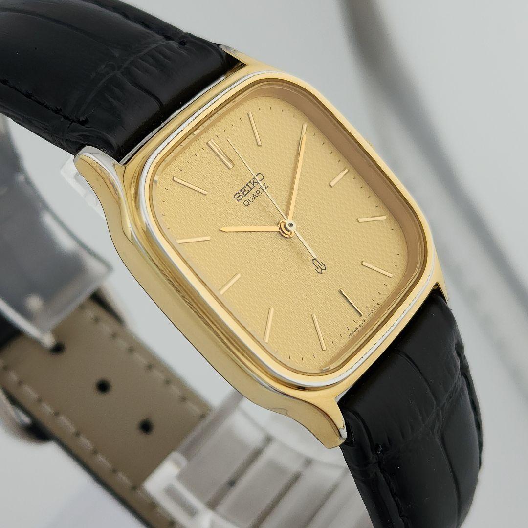 希少 稼動品 SEIKO quartz スクエア型 80年代ヴィンテージ