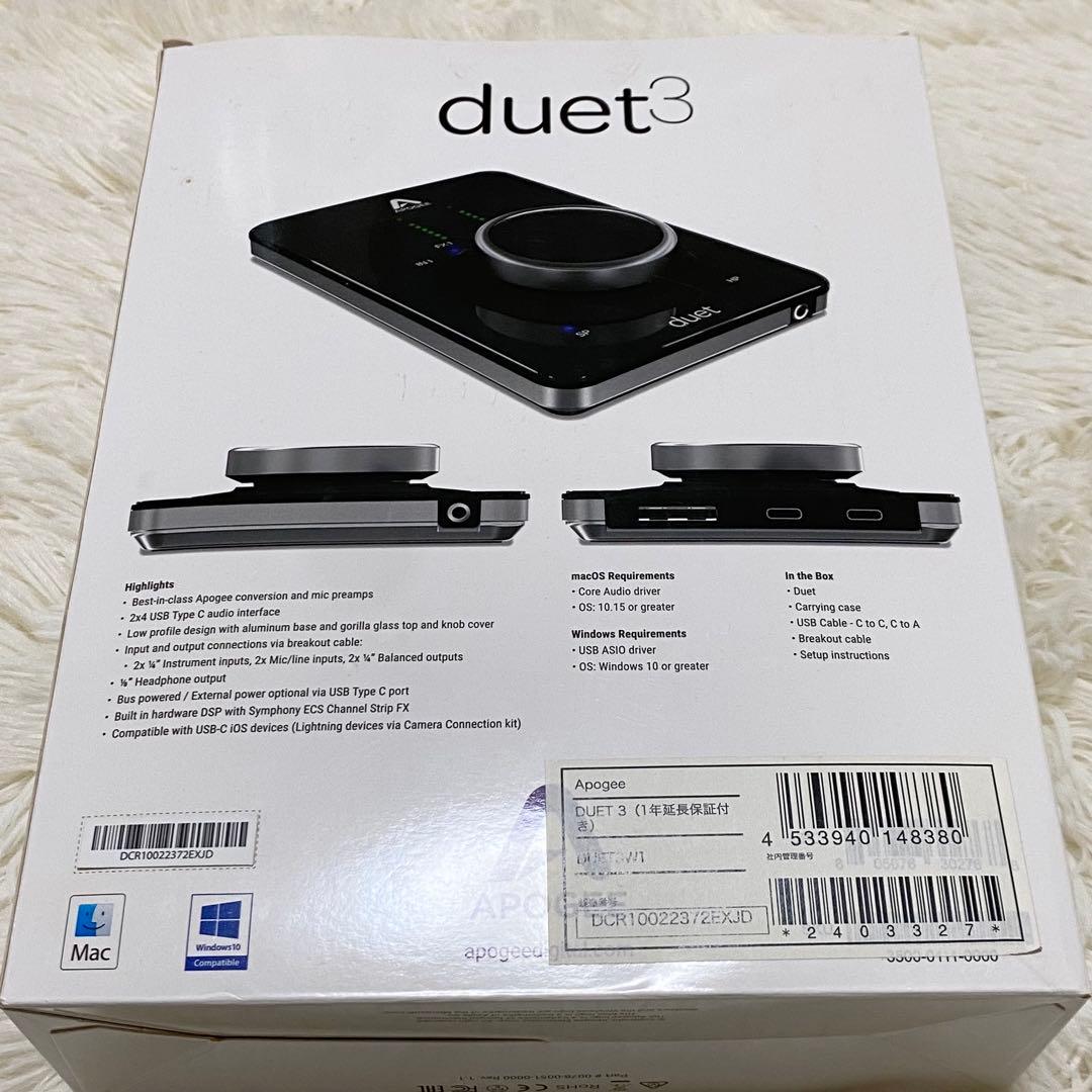 【未使用級・動作確認済み】Apogee Duet 3 オーディオインターフェイス