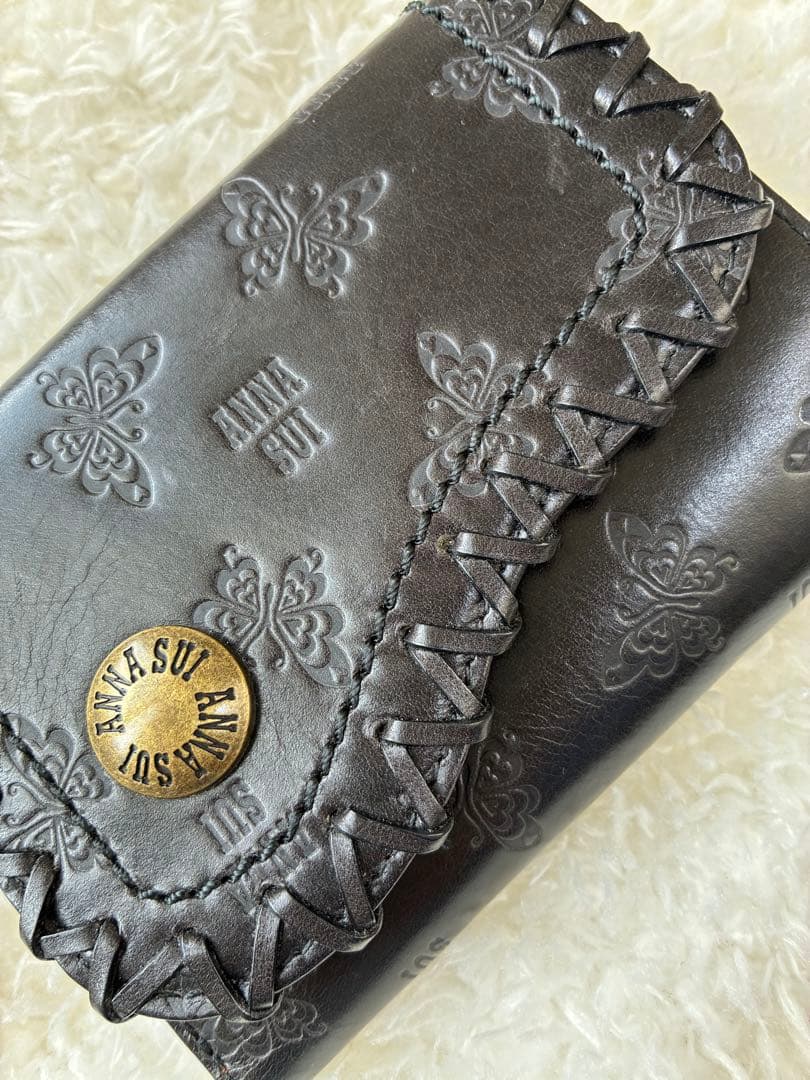 st◡̈⃝︎【新品】【希少品】ANNA SUI がま口　折り財布 ブラック
