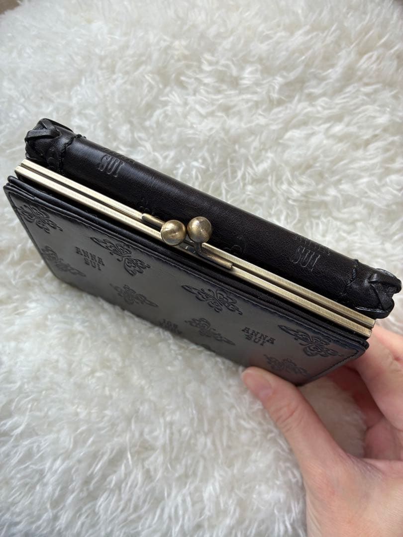 st◡̈⃝︎【新品】【希少品】ANNA SUI がま口　折り財布 ブラック