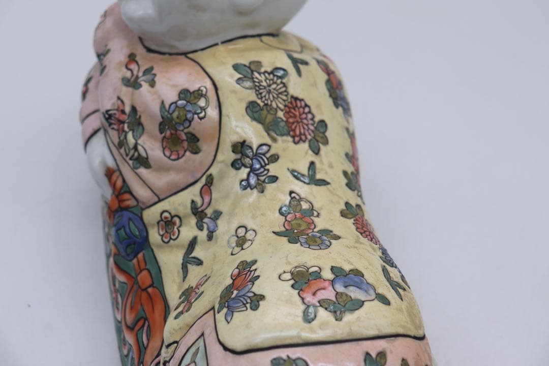 中国　粉彩赤ちゃん型枕　大清同治年製銘　送料込み0426