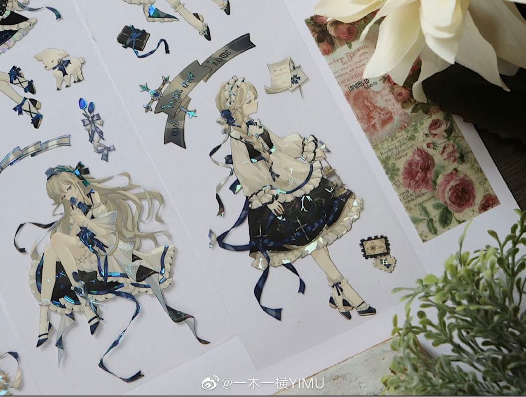 M1284.一木一横 旧日誓约 マスキングテープ 贝壳光PET