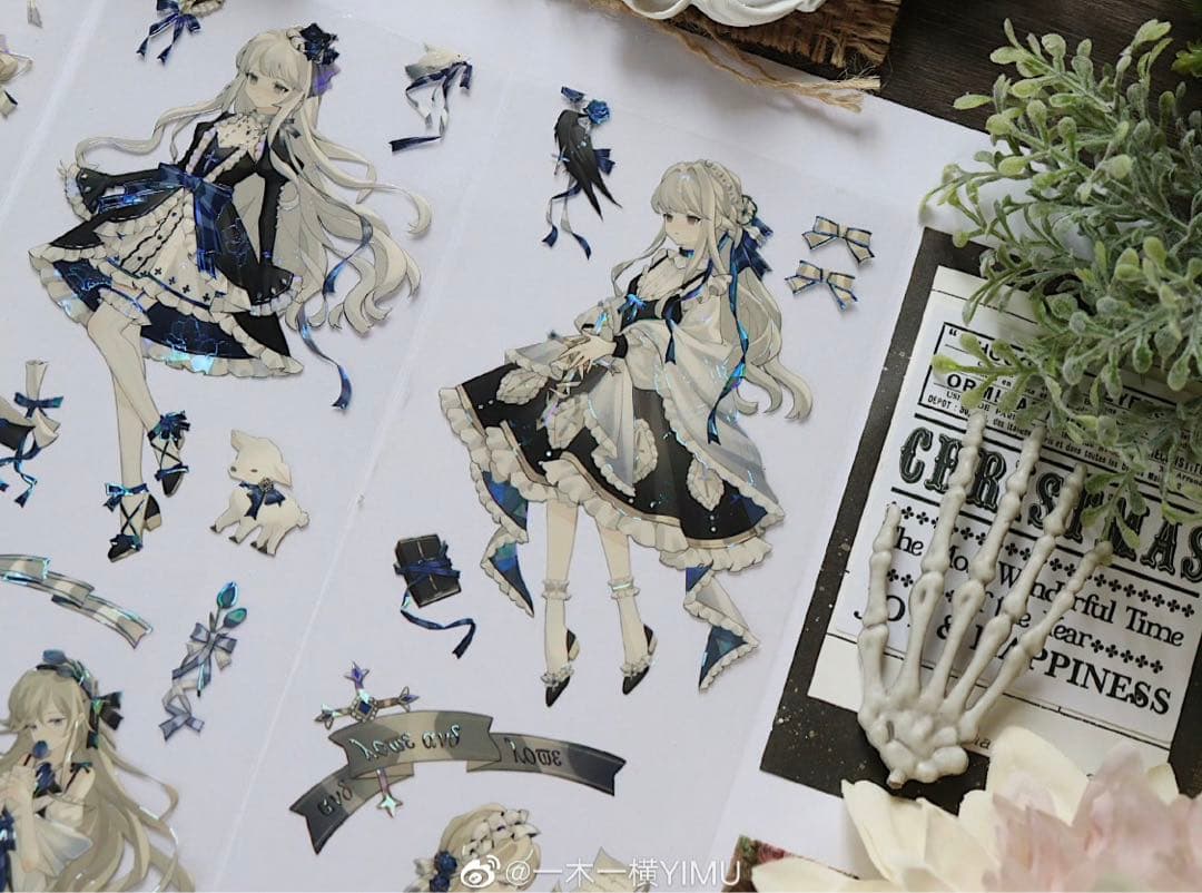 M1284.一木一横 旧日誓约 マスキングテープ 贝壳光PET