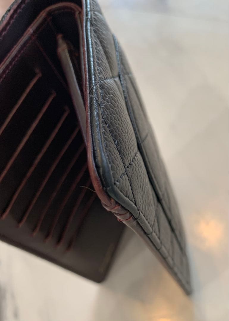【Paper】 CHANEL キャビアスキン2つ折り長財布／美品