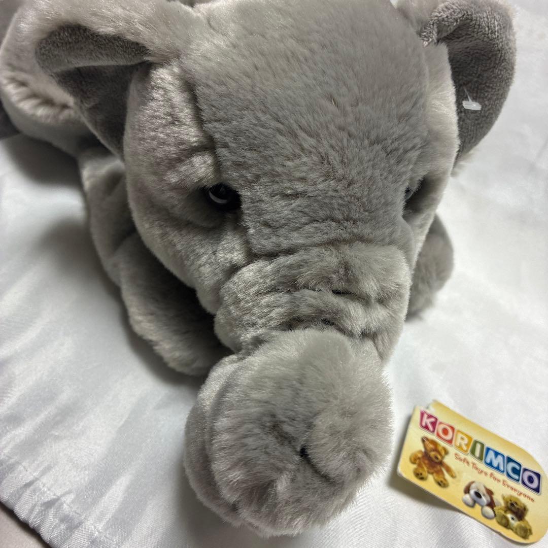 稀少　KORIMCO グレーの象のぬいぐるみ パペット　指人形　新品　ぞうさん