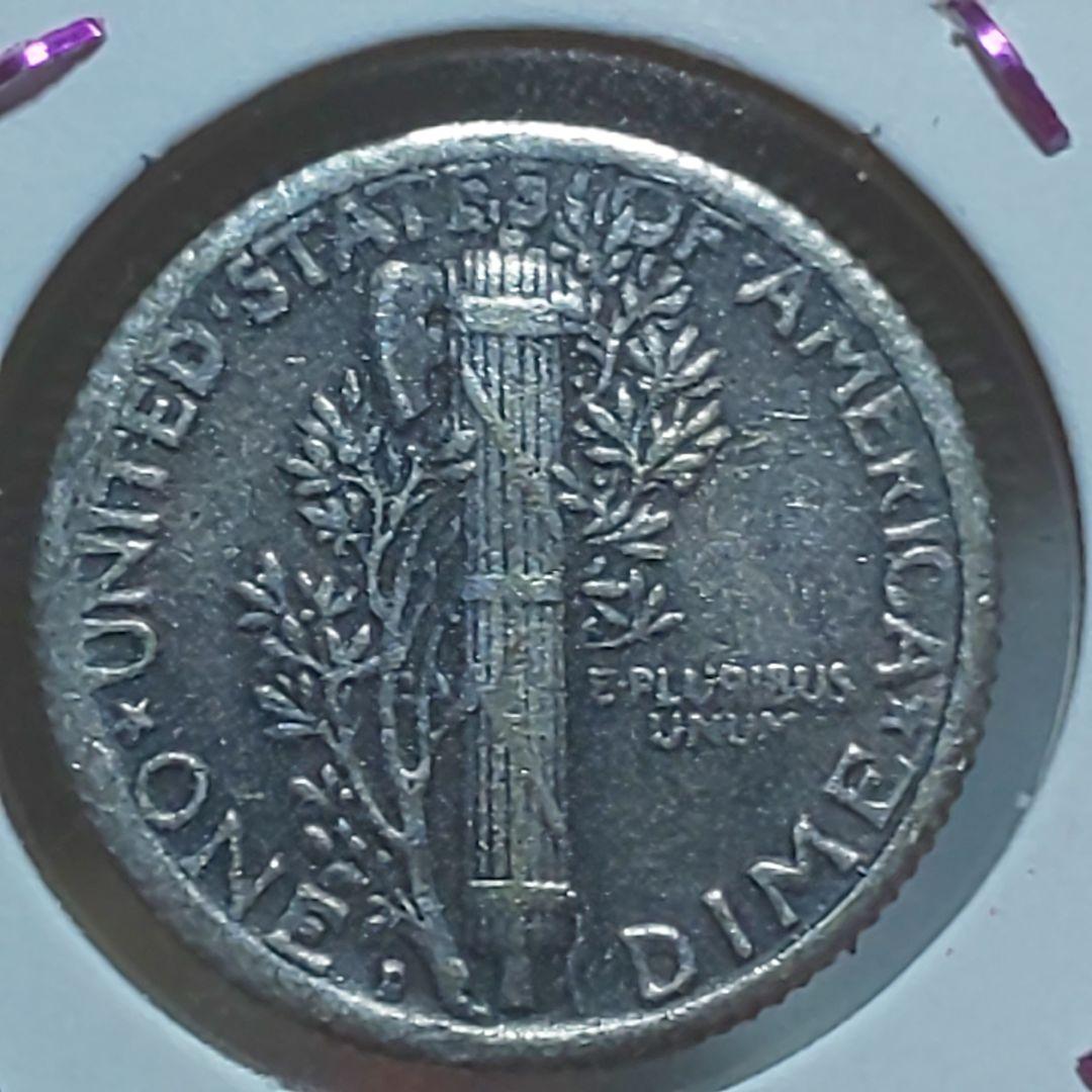 「1916年-D」 マーキュリー銀貨【激レア】【美品】
