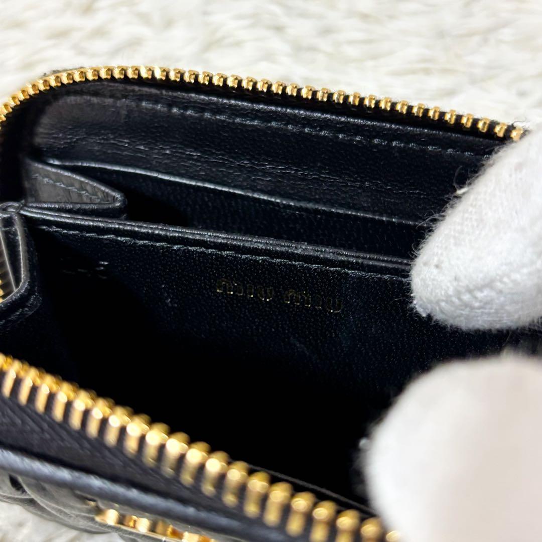 現行【未使用級】ミュウミュウ マテラッセ ケース カードケース ブラック