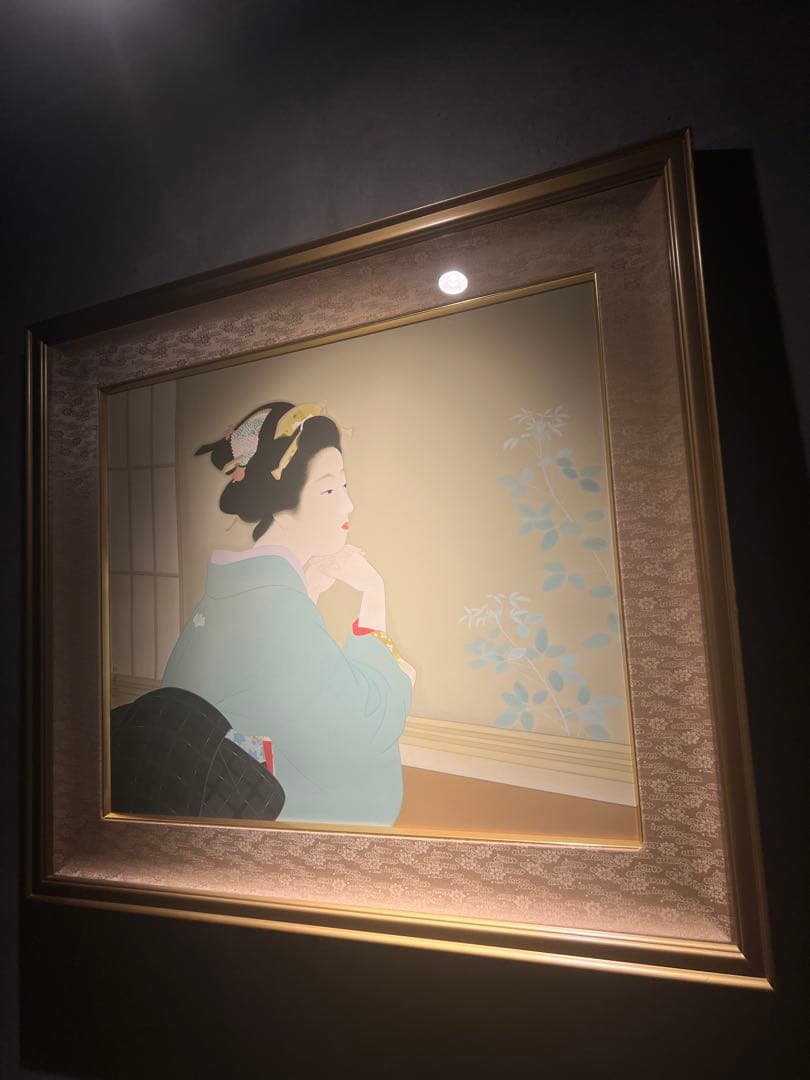 美品　上村松園【わかば】シルクスクリーン380限定