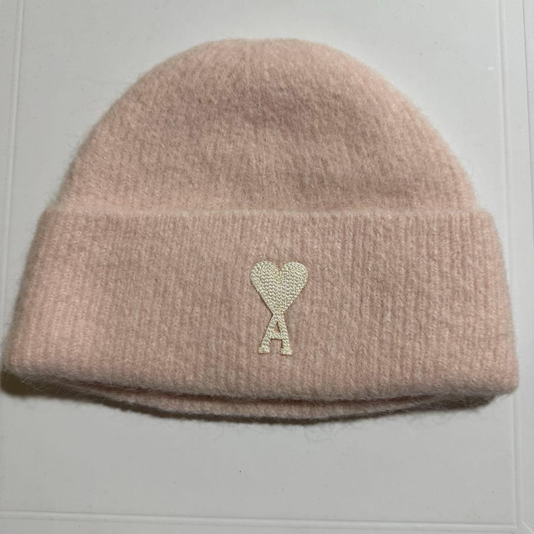 AMI PARIS アルパカブレンドビーニー　ピンク