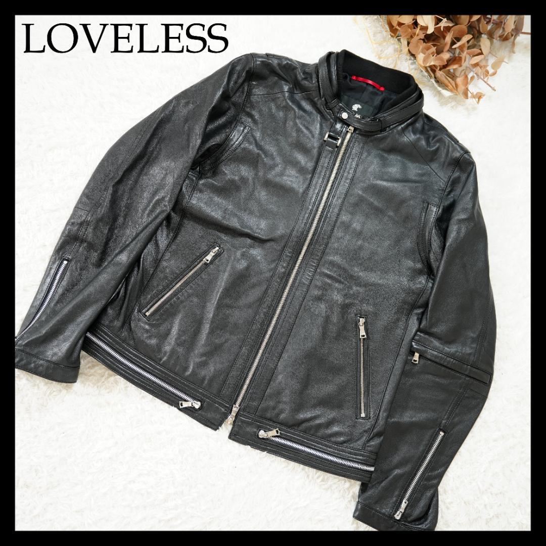 【極美品】LOVELESS　ラブレス　シングルライダースレザージャケット　L　黒