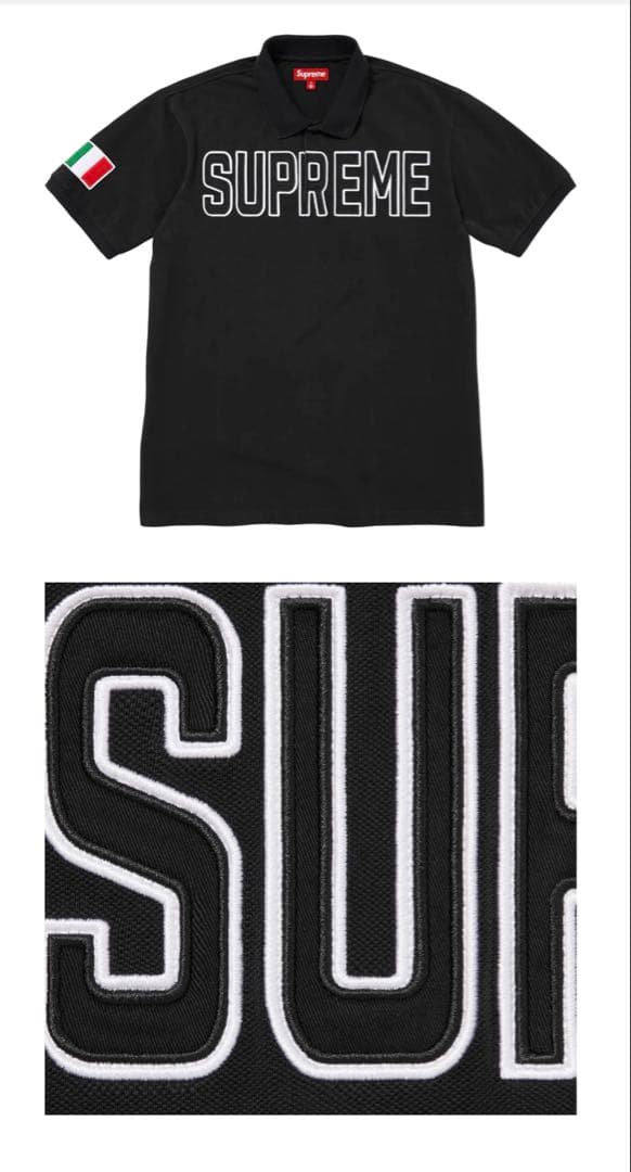トップス Supreme Twill Applique Polo Black Small