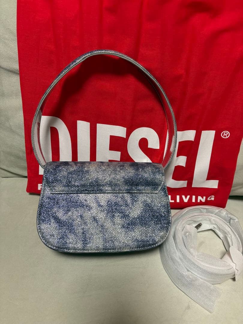 【DIESEL】 バッグ パープル×シルバー ラメ