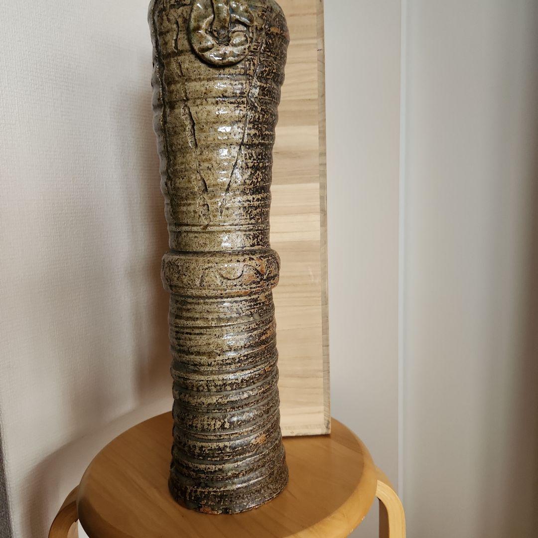 時代自然灰秞瀬戸焼花入れ箱付き