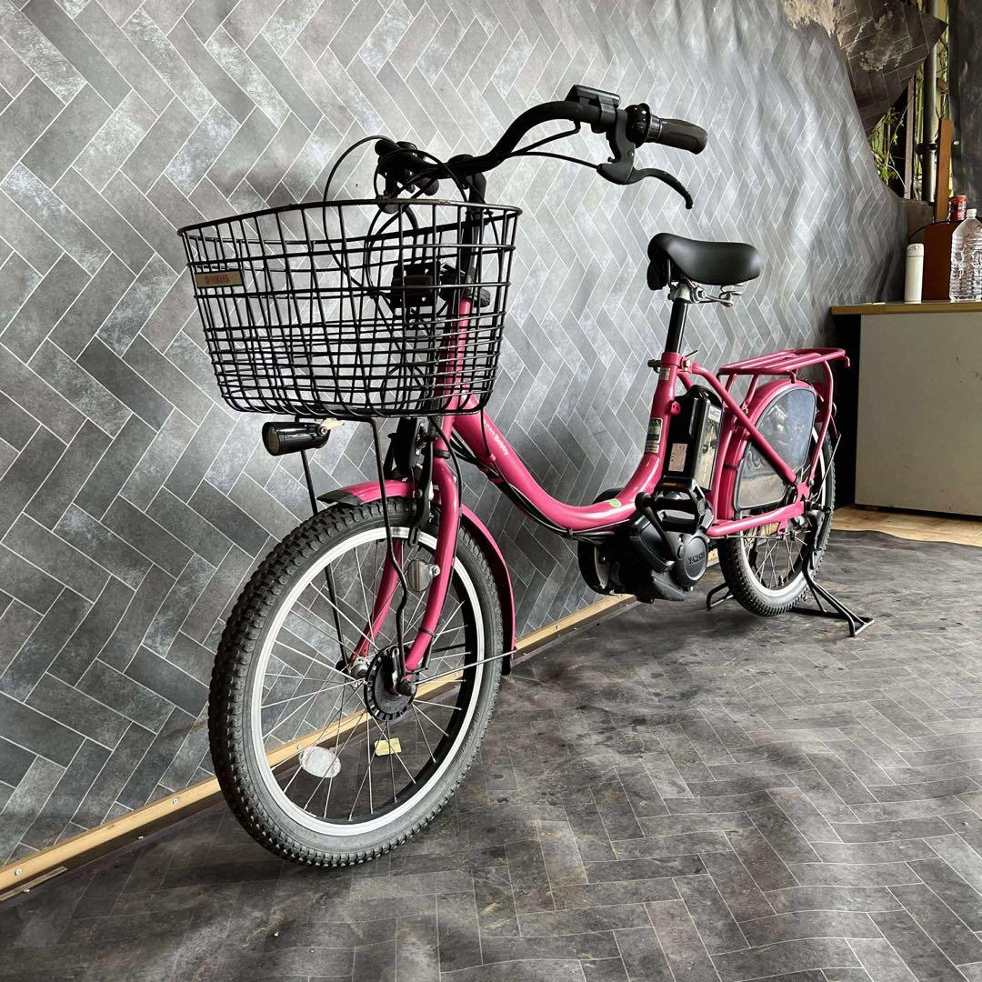 ぽむぽむピンク 電動アシスト自転車 前バスケット付き